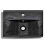 Lavabo rectangular de cerámica hueco de grifo/desagüe negro de vidaXL, Lavabos - Ref: Foro24-141933, Precio: 72,47 €, Descuen...
