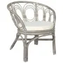 Silla de comedor con cojín ratán natural gris y lino de vidaXL, Sillas de comedor - Ref: Foro24-325476, Precio: 151,12 €, Des...