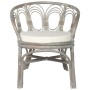 Silla de comedor con cojín ratán natural gris y lino de vidaXL, Sillas de comedor - Ref: Foro24-325476, Precio: 152,84 €, Des...