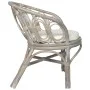Silla de comedor con cojín ratán natural gris y lino de vidaXL, Sillas de comedor - Ref: Foro24-325476, Precio: 151,12 €, Des...