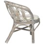Silla de comedor con cojín ratán natural gris y lino de vidaXL, Sillas de comedor - Ref: Foro24-325476, Precio: 152,84 €, Des...
