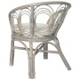 Silla de comedor con cojín ratán natural gris y lino de vidaXL, Sillas de comedor - Ref: Foro24-325476, Precio: 152,84 €, Des...