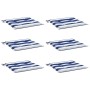 Cojines silla jardín 6 uds tela a rayas azul y blanco 40x40x4cm en Decoración | Comprar online en Foru.es