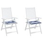 Cojines silla jardín 2uds tela a rayas azul y blanco 50x50x4 cm en Decoración | Comprar online en Foru.es