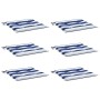 Cojines silla jardín 6 uds tela a rayas azul y blanco 50x50x4cm en Decoración | Comprar online en Foru.es