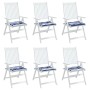 Cojines silla jardín 6 uds tela a rayas azul y blanco 50x50x4cm en Decoración | Comprar online en Foru.es