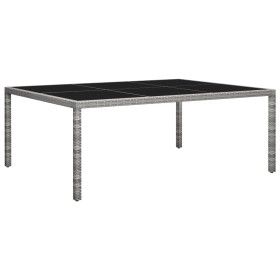 Mesa de comedor de jardín ratán sintético gris 200x150x74 cm de vidaXL, Mesas de jardín - Ref: Foro24-46130, Precio: 181,92 €...