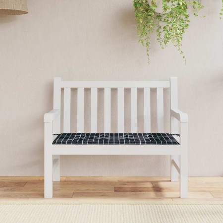 Cojín de banco de jardín tela Oxford a cuadros negro 120x50x4cm en Decoración | Comprar online en Foru.es