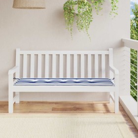 Cojín banco jardín tela Oxford a rayas azul y blanco 150x50x4cm en Decoración | Comprar online en Foru.es