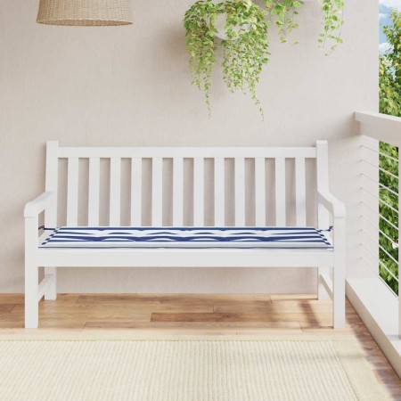 Cojín banco jardín tela Oxford a rayas azul y blanco 150x50x4cm en Decoración | Comprar online en Foru.es