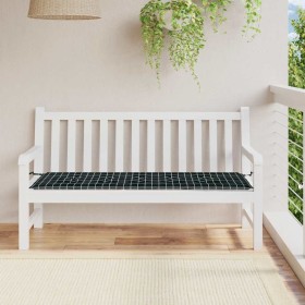 Cojín de banco de jardín tela Oxford a cuadros negro 150x50x4cm en Decoración | Comprar online en Foru.es