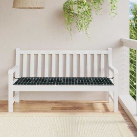 Cojín de banco de jardín tela Oxford a cuadros negro 150x50x4cm en Decoración | Comprar online en Foru.es