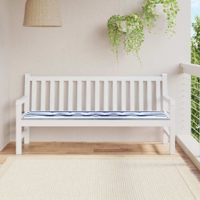 Cojín de banco de jardín Rayado Azul y blanco 180 x 50 x 4 cm en Decoración | Comprar online en Foru.es