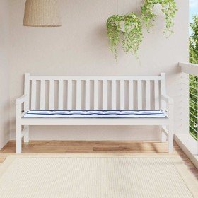 Cojín de banco de jardín Rayado Azul y blanco 180 x 50 x 4 cm en Decoración | Comprar online en Foru.es