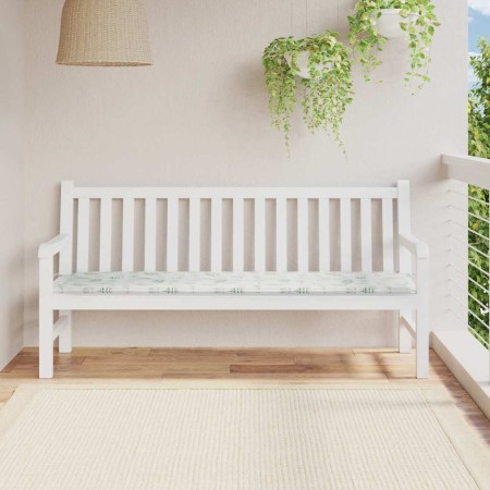 Cojín de banco de jardín Floral Blanco y verde 180 x 50 x 4 cm en Decoración | Comprar online en Foru.es