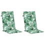 Cojines de silla de respaldo alto 2 uds tela estampado de hojas en Decoración | Comprar online en Foru.es