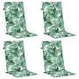Cojines de silla de respaldo alto 4 uds tela estampado de hojas en Decoración | Comprar online en Foru.es