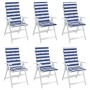 Cojines de silla de respaldo alto 6 uds tela rayas azul&blanco en Decoración | Comprar online en Foru.es