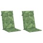 Cojines de silla de respaldo alto 2 uds tela estampado de hojas en Decoración | Comprar online en Foru.es