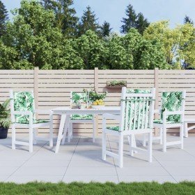 Cojines de silla de respaldo bajo 4 uds tela estampado de hojas en Decoración | Comprar online en Foru.es