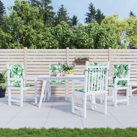 Cojines de silla de respaldo bajo 4 uds tela estampado de hojas en Decoración | Comprar online en Foru.es