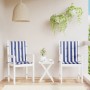 Cojines silla de respaldo bajo 2 uds tela a rayas azul y blanco en Decoración | Comprar online en Foru.es