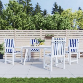 Cojines silla de respaldo bajo 4 uds tela a rayas azul y blanco en Decoración | Comprar online en Foru.es