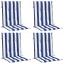 Cojines silla de respaldo bajo 4 uds tela a rayas azul y blanco en Decoración | Comprar online en Foru.es