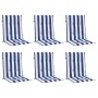Cojines silla de respaldo bajo 6 uds tela a rayas azul y blanco en Decoración | Comprar online en Foru.es
