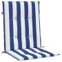 Cojines silla de respaldo bajo 6 uds tela a rayas azul y blanco en Decoración | Comprar online en Foru.es