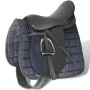 Set de montura de caballo de 16" y cuero negro 14 cm, 5 en 1 de vidaXL, Monturas - Ref: Foro24-90643, Precio: 206,40 €, Descu...