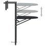 Mesa balcón colgante plástico aspecto ratán negro 60x64x83,5 cm de vidaXL, Mesas de jardín - Ref: Foro24-47894, Precio: 51,51...