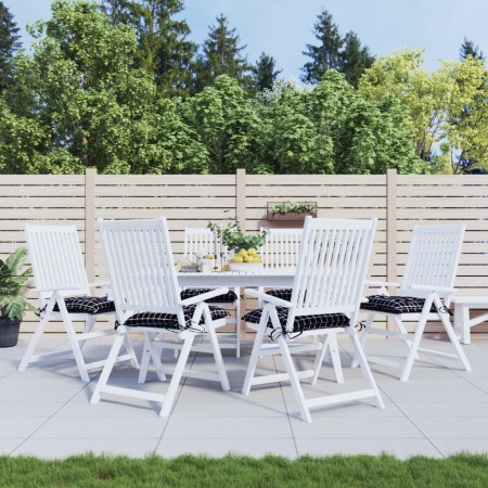 Cojines para silla 6 uds tela a cuadros negro 40x40x7 cm en Decoración | Comprar online en Foru.es