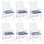 Cojines de silla 6 uds tela Oxford rayas azul blanco 50x50x7 cm en Decoración | Comprar online en Foru.es