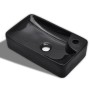 Lavabo de cerámica con agujero para grifo negro de vidaXL, Lavabos - Ref: Foro24-141935, Precio: 73,02 €, Descuento: %