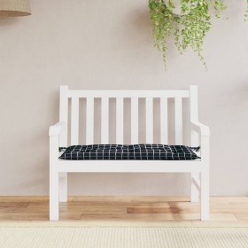 Cojín de banco jardín tela Oxford a cuadros negro 100x50x7 cm en Decoración | Comprar online en Foru.es