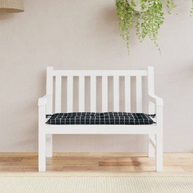 Cojín de banco jardín tela Oxford a cuadros negro 100x50x7 cm en Decoración | Comprar online en Foru.es