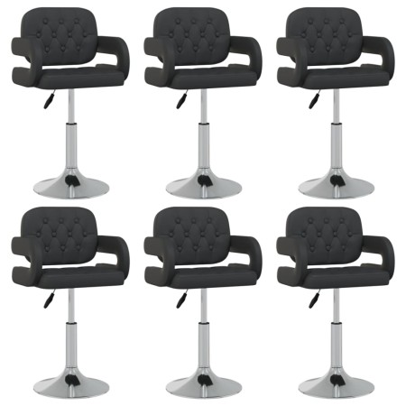 Sillas de comedor giratorias 6 unidades cuero sintético negro de vidaXL, Sillas de comedor - Ref: Foro24-3089117, Precio: 484...