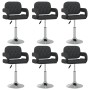 Sillas de comedor giratorias 6 unidades cuero sintético negro de vidaXL, Sillas de comedor - Ref: Foro24-3089117, Precio: 484...