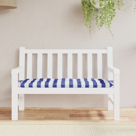 Cojín de banco de jardín tela a rayas azul y blanco 120x50x7 cm en Decoración | Comprar online en Foru.es