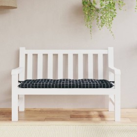 Cojín para banco de jardín tela a cuadros negro 120x50x7 cm en Decoración | Comprar online en Foru.es