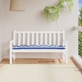 Cojín banco jardín tela Oxford a rayas azul y blanco 150x50x7cm en Decoración | Comprar online en Foru.es