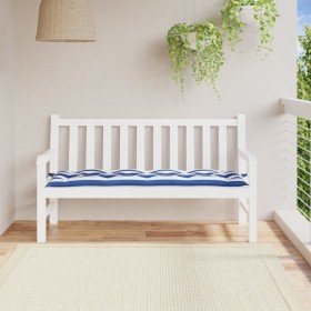 Cojín banco jardín tela Oxford a rayas azul y blanco 150x50x7cm en Decoración | Comprar online en Foru.es
