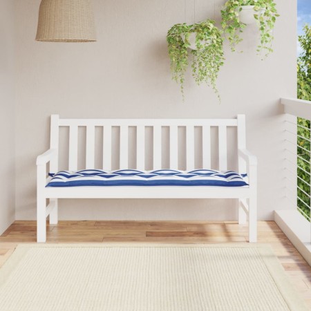 Cojín banco jardín tela Oxford a rayas azul y blanco 150x50x7cm en Decoración | Comprar online en Foru.es