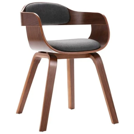 Geschwungener Esszimmerstuhl aus Holz und dunkelgrauem Stoff von vidaXL, Essstühle - Ref: Foro24-327332, Preis: 191,70 €, Rab...