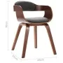 Geschwungener Esszimmerstuhl aus Holz und dunkelgrauem Stoff von vidaXL, Essstühle - Ref: Foro24-327332, Preis: 191,70 €, Rab...