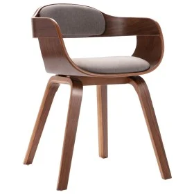 Silla de comedor de madera curvada y tela gris taupé de vidaXL, Sillas de comedor - Ref: Foro24-327334, Precio: 186,99 €, Des...