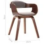 Silla de comedor de madera curvada y tela gris taupé de vidaXL, Sillas de comedor - Ref: Foro24-327334, Precio: 186,99 €, Des...