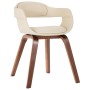 Silla de comedor de madera curvada y cuero artificial blanco de vidaXL, Sillas de comedor - Ref: Foro24-327330, Precio: 201,3...