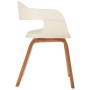 Silla de comedor de madera curvada y cuero artificial blanco de vidaXL, Sillas de comedor - Ref: Foro24-327330, Precio: 201,3...